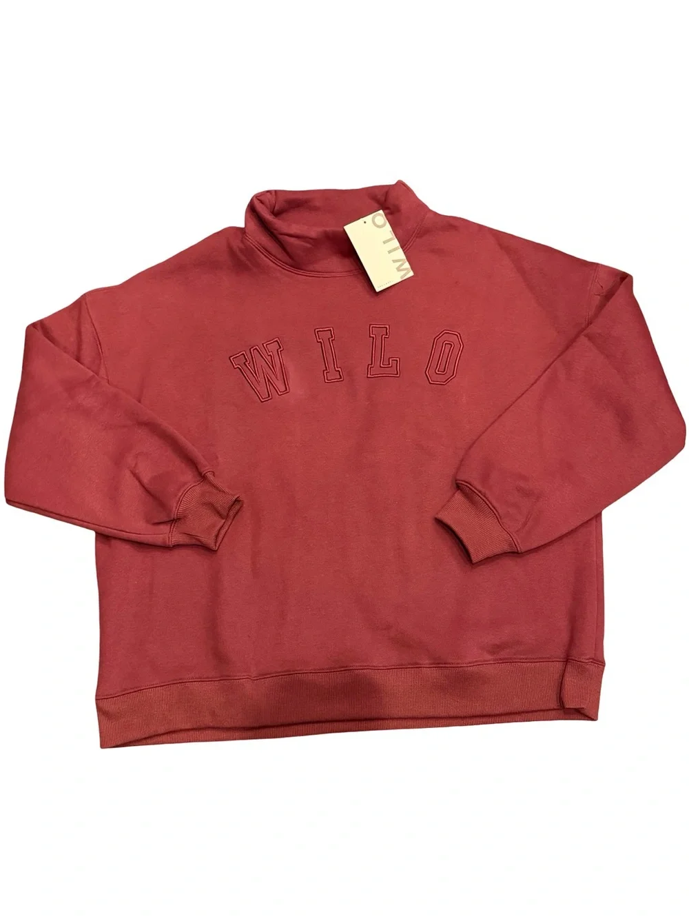 Wilo The Label Burgduny Funnel Sweatshirt Leggings Set S NWT